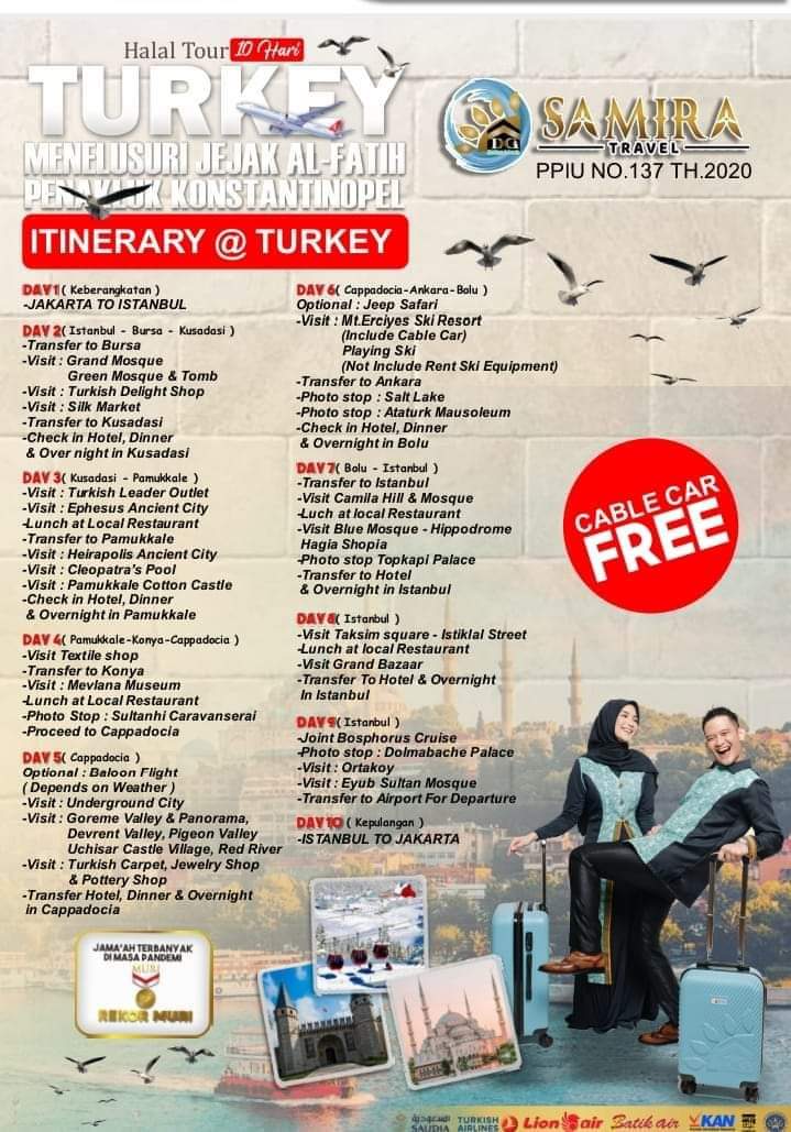 Itinerari Paket Wisata Turki Februari 2023